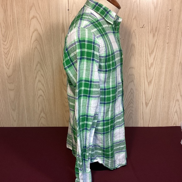 Men’s Banana Republic linen & cotton button down plaid shirt size small - Picture 4 of 10